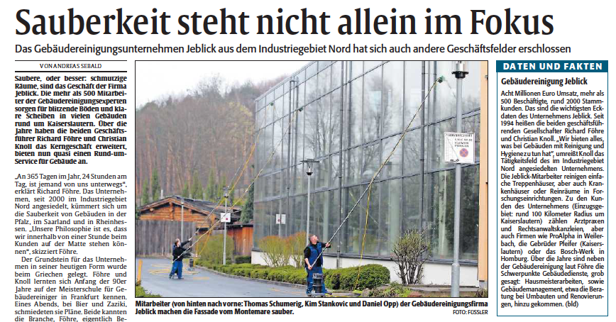 ‘Die Rheinpfalz’ berichtet über Jeblick!