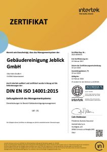 ISO Zertifikat 14001 bis 2026