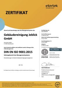 ISO Zertifikat 9001 bis 2026